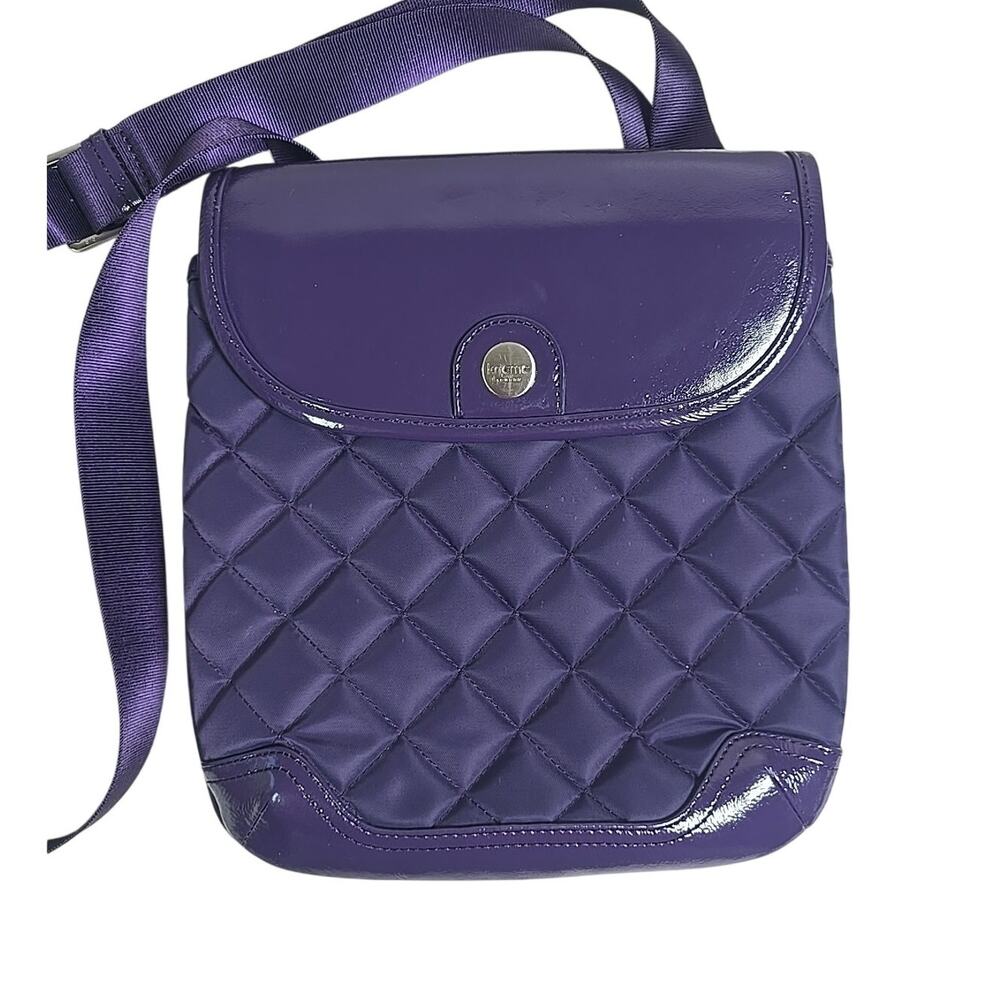 Knomo London Marina Quilted Tote Bag Crossbody Purse Purple Cottage Coquette